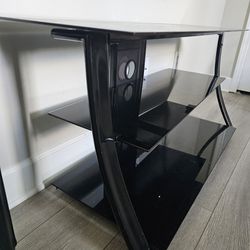 Bell'O Black Glass TV Stand