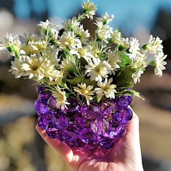 Beaded Vase Purple Color ( Not Include Flower)