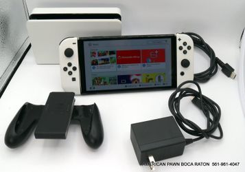 Nintendo Switch Console OLED HEG-001 White  w/Joy Con + Dock + Charger +HDMI  No games No memory card.  