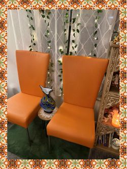 Orange Dining Chairs (set of 2)