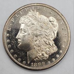 1882-S $1 Morgan Silver Dollar Mint-State DMPL Cameo Obv, PL Rev Nice!