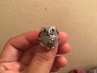 Silver owl ring 925 size 7