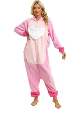 Pink Fleece Adult Onesie Pajamas