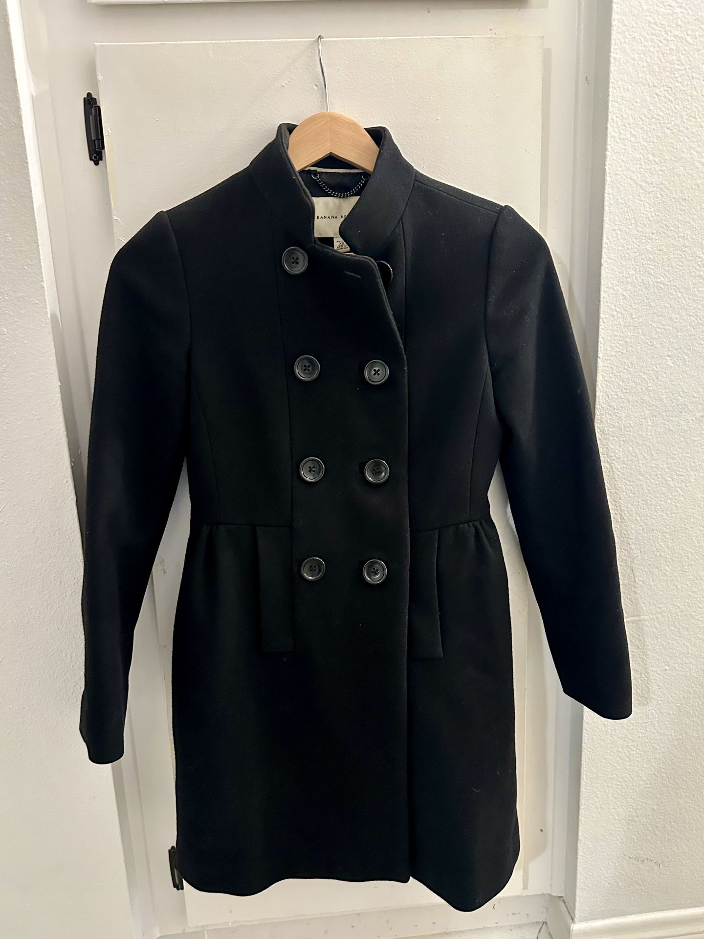 Banana Republic Wool Black Coat