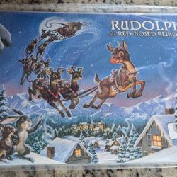 1980 MCM Vintage Retro Vinyl Christmas Santa Claus and Rudolph Red Nosed Reindeer Placemats R.L.M. Montgomery Ward EUC
Sealed package set of 4