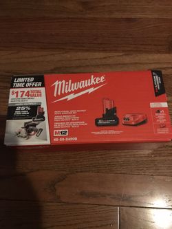 Milwaukee M12 5.0 High output Battery & Charger Combo Kit Brand New $70 Firm Cash Olny 