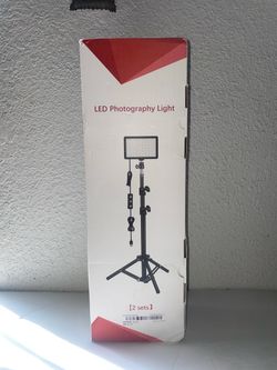 LED Photography Light with Tripod Stand – 2 Sets