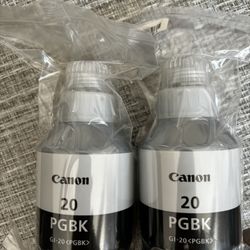 2 Brand New Bottles of Cannon GI-20 Black Ink