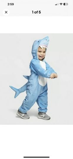 Plush Baby Shark Halloween Costume Jumpsuit Size 0-6 Months