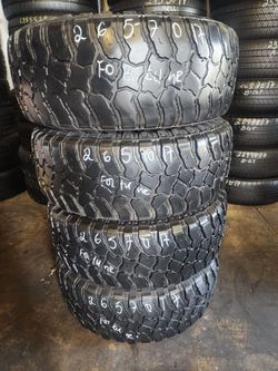 LT 265 70R 17 FORTUNE MUD TERRAIN TIRES LT 2657017 USED TIRES (SET) MOUNT BALANCE INCLUDED