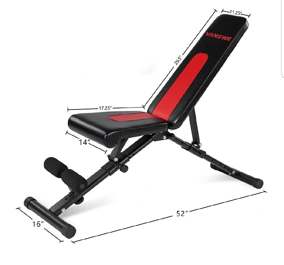 Adjustable weight bench foldable