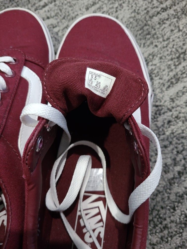 VANS-  Size 9.5.  Women's.  Dark Cranberry 