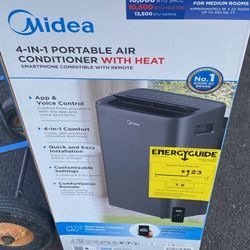 Midea 10,000 Btu (13,500 Btu ASHRAE) Portable AC Unit with Heat 