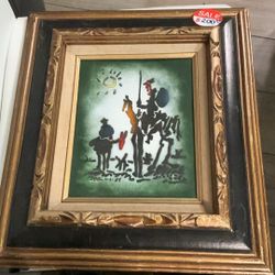 enamel on copper painting titled "Don Quixote" by Pablo Picasso