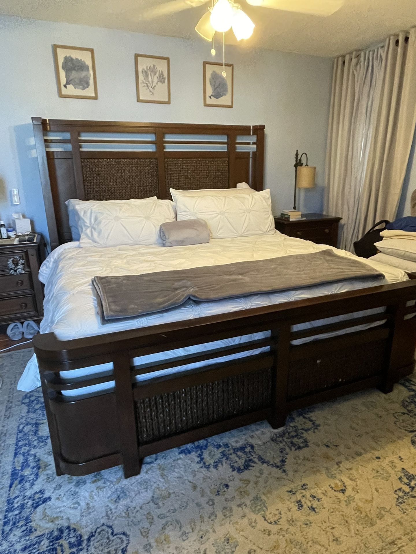 King Size Bed Frame With Head & Footboard