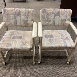 Set of 2 Vintage Rolling Armchairs