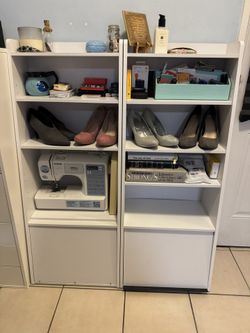 6 Tier White Shelf x 2