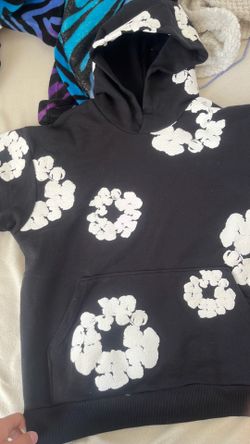 Black and white denim tears hoodie authentic