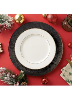 Opexscal 13" Antique Black Charger Plates, Round Charger For Dinner Plates, Farmhouse Plate Chargers, Rustic Table Chargers For Parties, Family Dinner