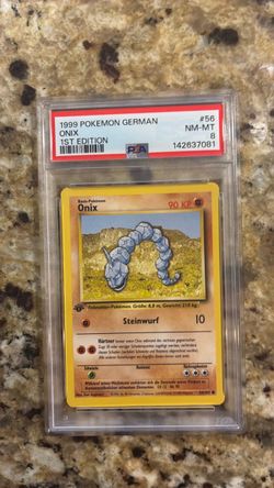 1999 Pokemon German Onix 1st Edition PSA 8