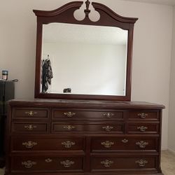 Nice Wood Dresser With Mirror