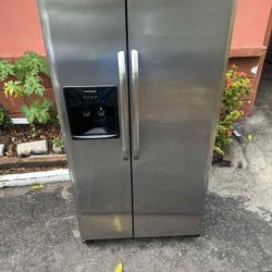 Frigidaire Stainless Steel Refrigerator; Side by Side 
