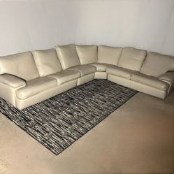 FREE DELIVERY (Cream Leather Sectional)