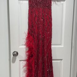 Red Beaded Mermaid Serene Hill Dress 