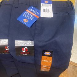 Uniform Pants Flex Waist Flat Front Pant, Dark Navy, 7 (2) and size 6- new