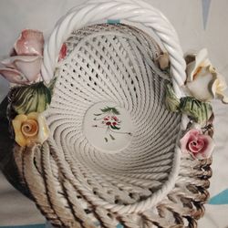 Porcelain Flower Basket From Italy