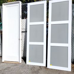 New 96 Inch By 32 In Door With Frame And Two Panels