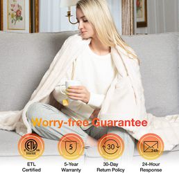 Electric Heated Throw Blanket, Soft Faux Fur Fast Heating Blanket, 4 Heating Levels & 4 Hours Auto Off (50"x 60"), Machine Washable, Over-Heat Protect Thumbnail