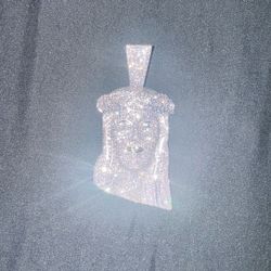 Lab Diamond Jesus Piece, Lab Earrings, Cartier Moissanite Watch, Bundle Deal