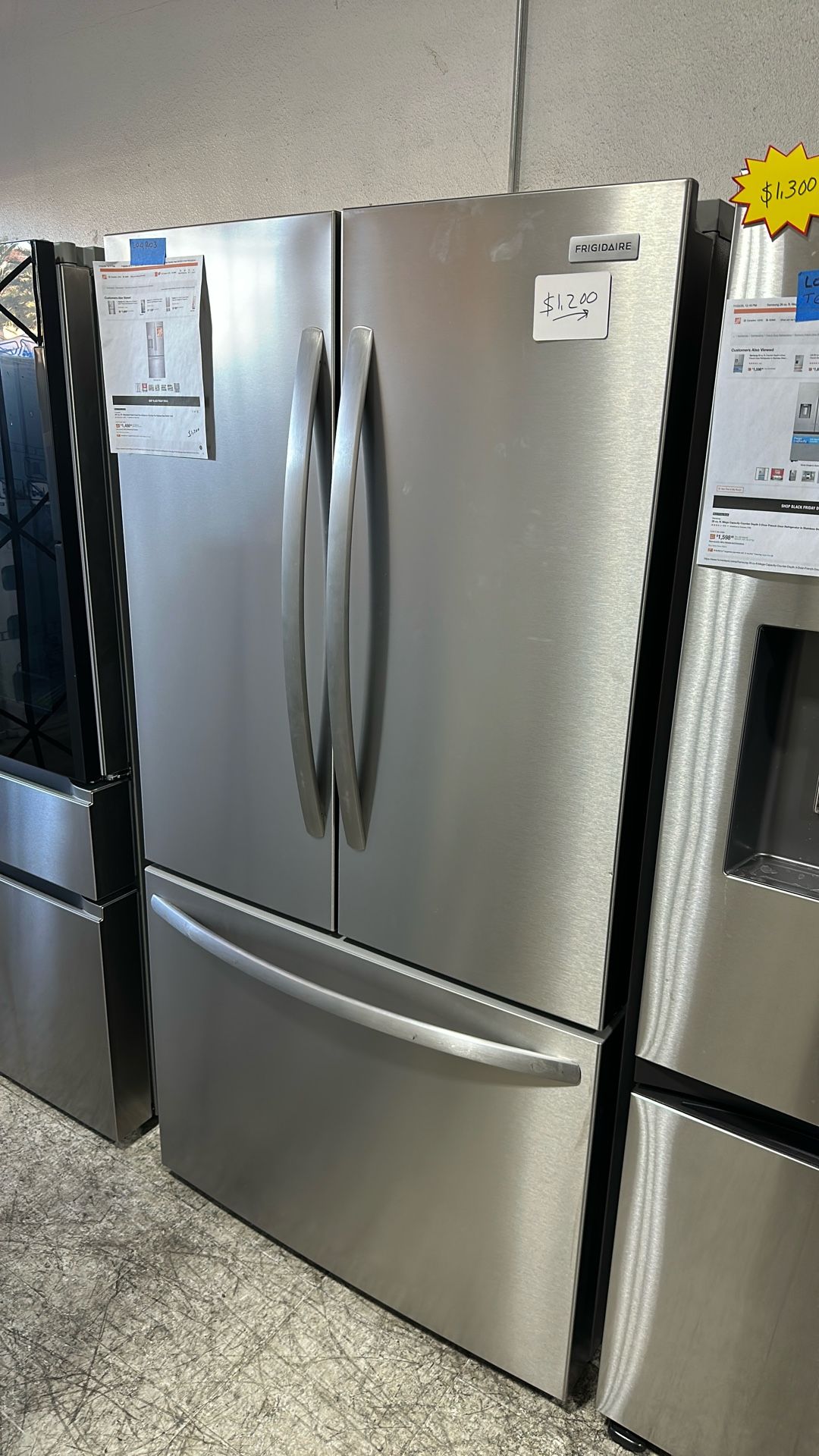 Frigidare French Door Refrigerator Fridge Stainless Steel