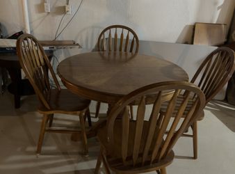 Wooden Dining Table with 4 Chairs