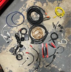Lot cables, chargers and adapters, Bluetooth - dj speakers, monster, hosa, blackberry