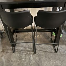 Modern Black Bar Stools (Set of 2)