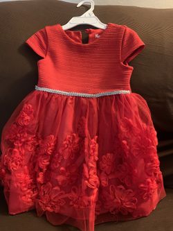 Little Girls Toddler Red Dress Size 3