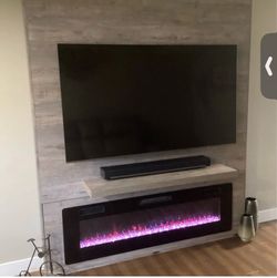 BRAND NEW - Floating Mount Entertainment Wall (electric Fireplace offered separately)