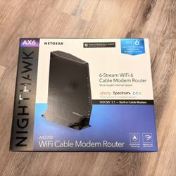 NETGEAR Nighthawk AX6 AX2700 WiFi 6 Cable Modem Router 