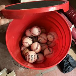 Baseball Bucket With 40+ Balls And More