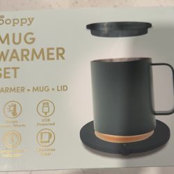 Poppy Mug Warmer Set with Lid USB Powered Heated Stainless Steel Coffee Cup