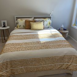 White Queen Platform Bed Frame