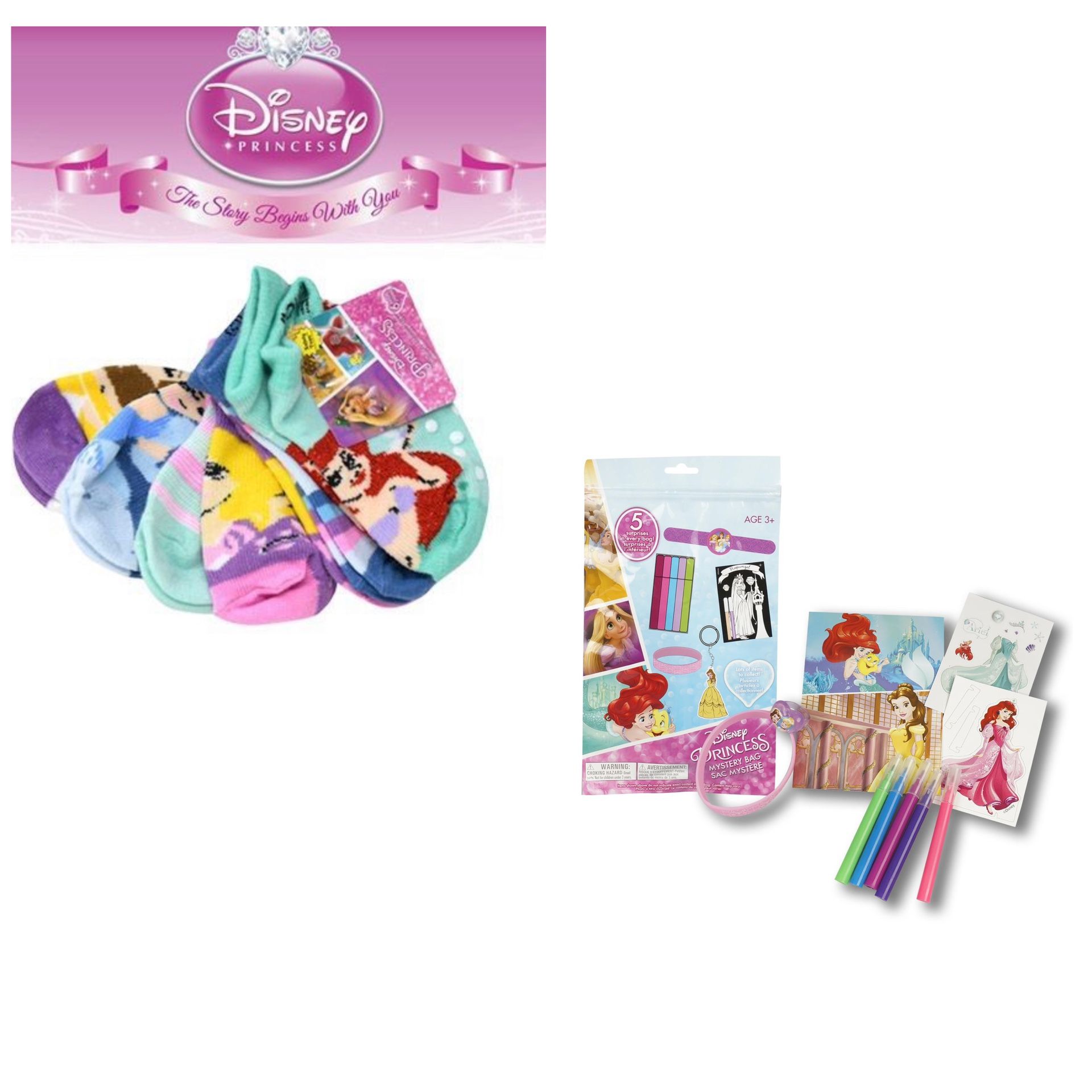 Disney Princess 33 Packs & Socks - Size: 18-24m