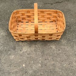Large Oak Vintage Picnic Basket