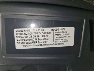 Chicco car booster seat.