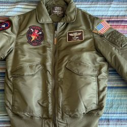 Top Gun MA-1 Flight Bomber Jacket – Olive Green – Size [XL] – Never Worn