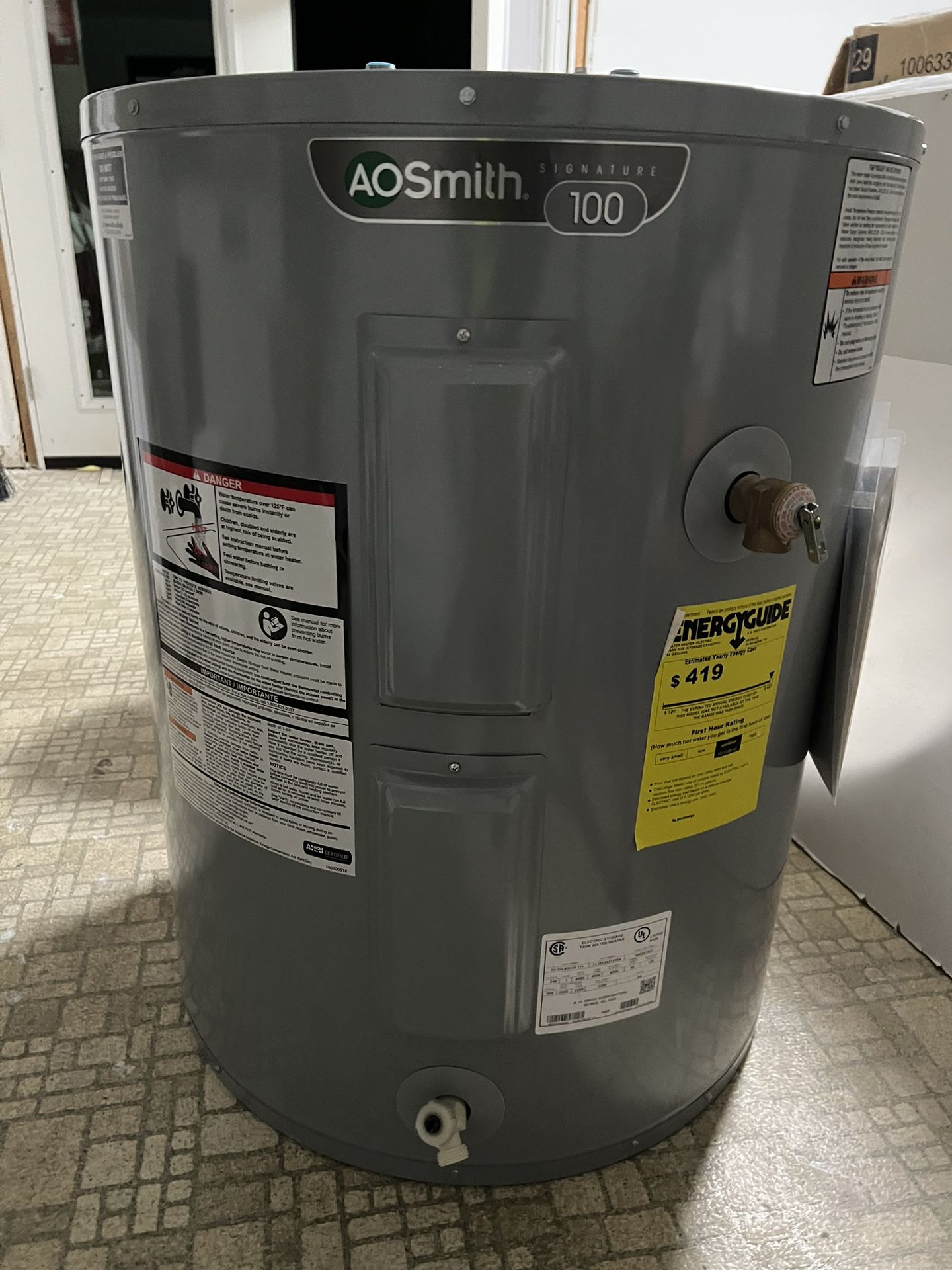 New 48 Gallon Lowboy Electric Water Heater