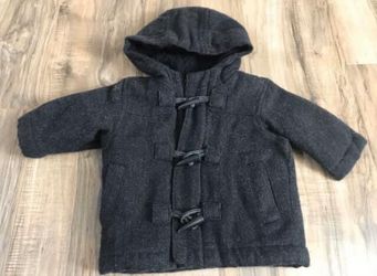 3-6m Old Navy charcoal gray toggle buttons pea coat - $8!!
