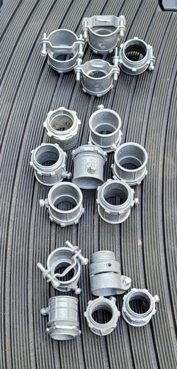 Lot of Metal Conduit Fittings and Connectors